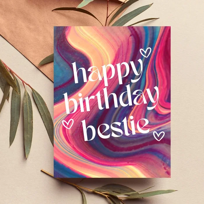 happy birthday bestie card