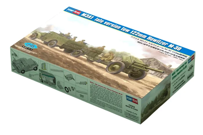Hobby Boss 84537 1/35 M3A1 Late Version Tow 122mm Howitzer M-30 Model Kit