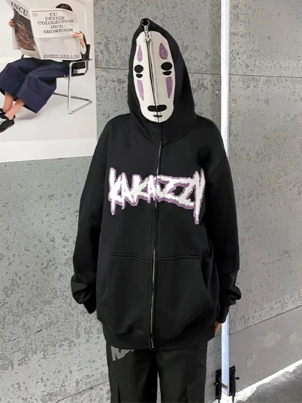 Hoodie No-Face Anime-400GSM ضخم الحجم الضخم