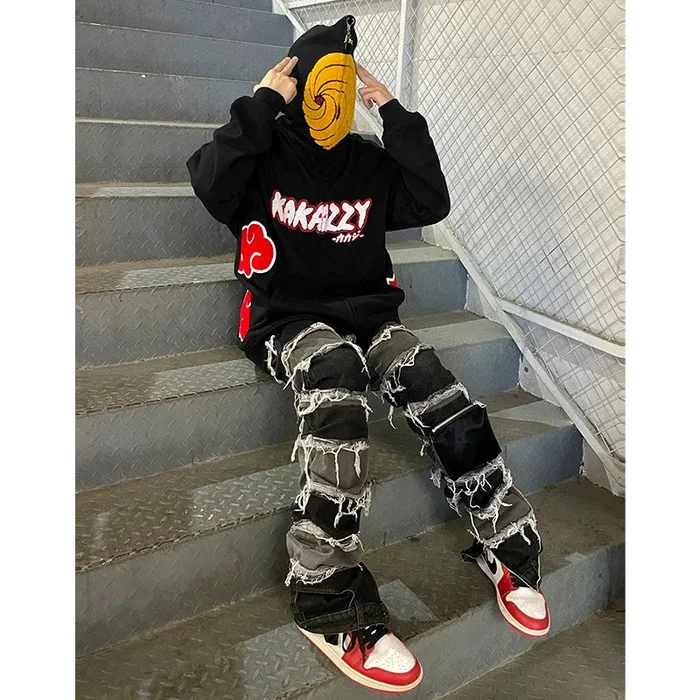Hoodie ที่ได้รับแรงบันดาลใจจาก Uchiha Obito – Akatsuki Cloud Design พร้อมหน้ากากเกลียว