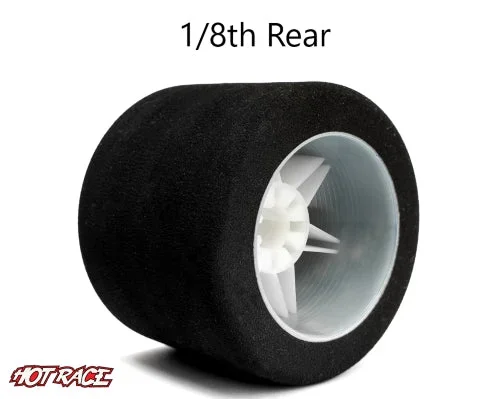Hot Race 1:8 Rear Tires – White Wheels (35 Shore)
