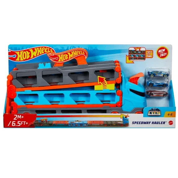 Hot Wheels City Speedway Hauler Racing And Storage Truck