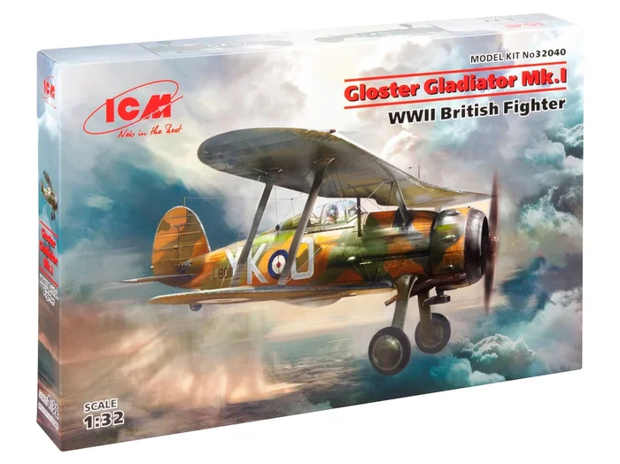 ICM Models 32040 1/32 Gloster Gladiator Mk.I WWII British Fighter Model Aircraft Kit