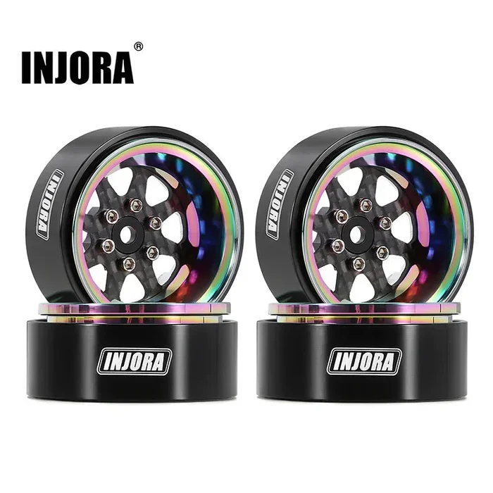 INJORA 1.3″ ModuWheel Rainbow Beadlock Wheels Negative Offset For 1/18 1/24 RC Crawlers – 8 SPOKE