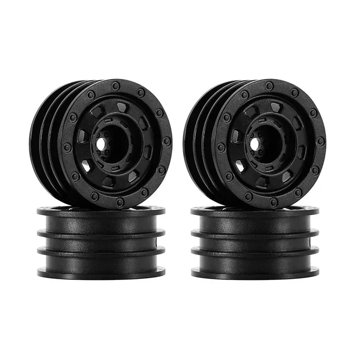 INJORA 1.3″ Non-beadlock Wheels for 1/24 1/18 RC Crawlers – Black