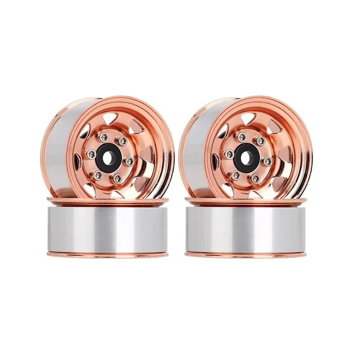INJORA 1.55″ Metal Beadlock Wheel Rims For 1/10 RC Crawler Car (Gold)