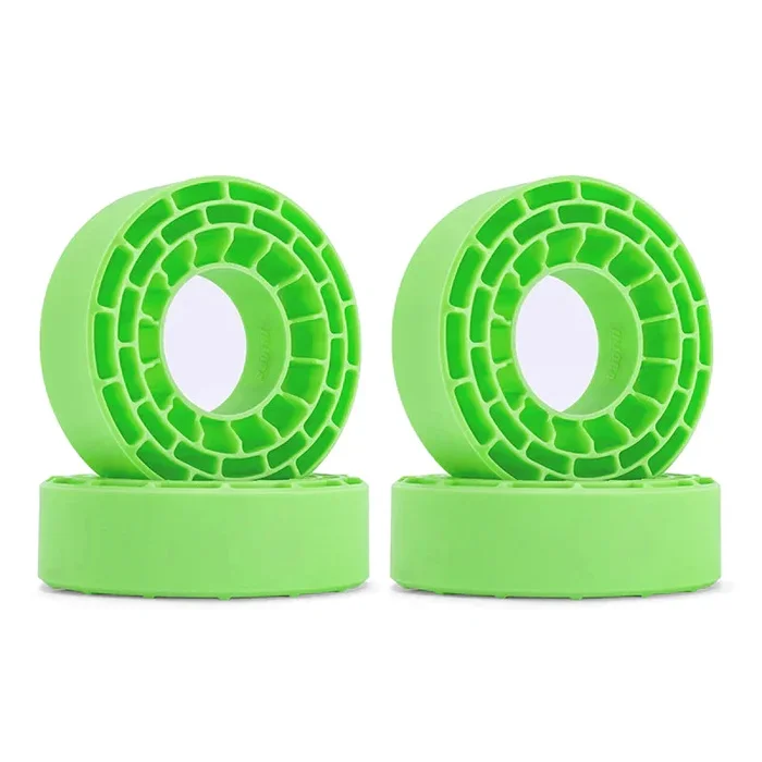 INJORA 4pcs Silicone Rubber Inserts For 62-64mm*24mm 1.0″ Tires – GREEN-SOFT