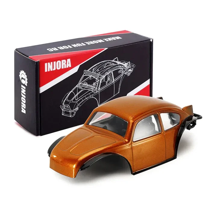 INJORA BUG24 Body with Interior for 1/24 SCX24 C10 JLU Bronco Base Camp – Orange