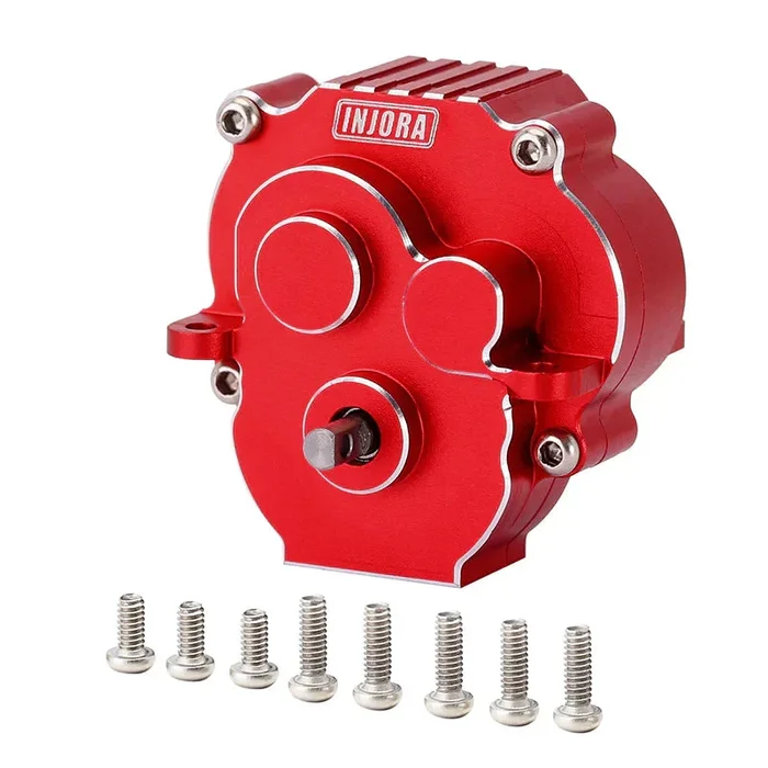 INJORA CNC Aluminum Complete Transmission For 1/18 TRX4M – RED