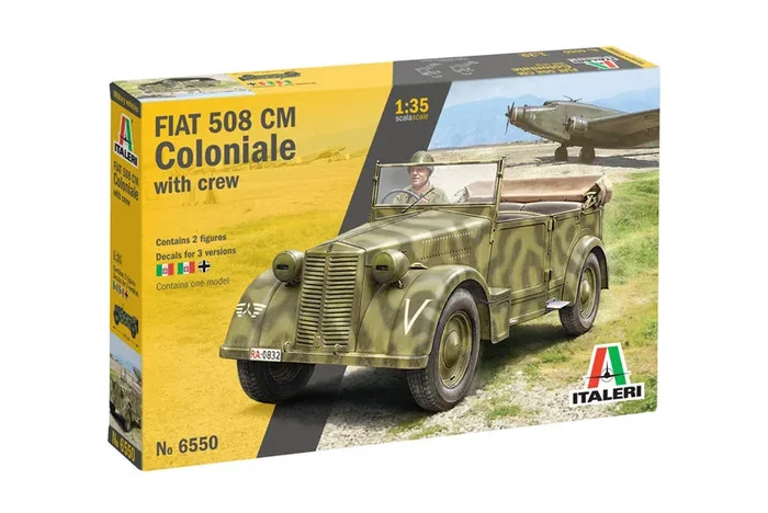 Italeri 6550 1/35 Fiat 508 CM “Coloniale” staff car with Crew Model Kit