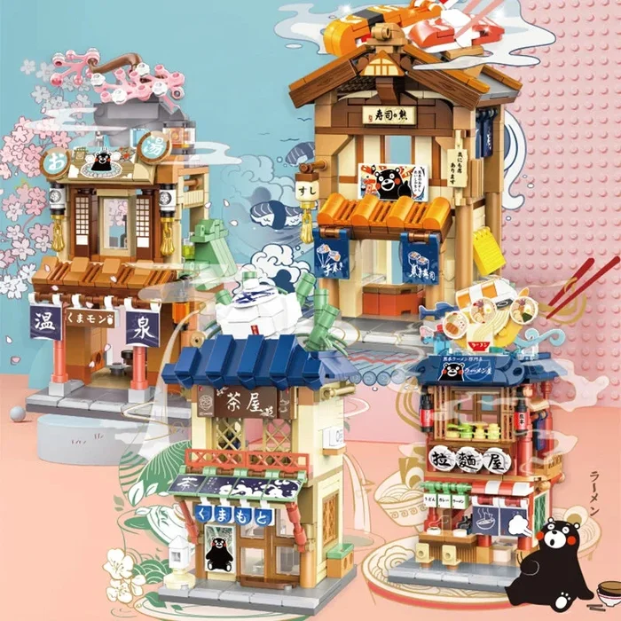 Japanese-themed Ramen Hot Spring Sushi Tea Micro Building Sets
