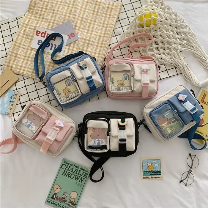 Japanse Rectangle Small Nylon Crossbody Shoulder Bag