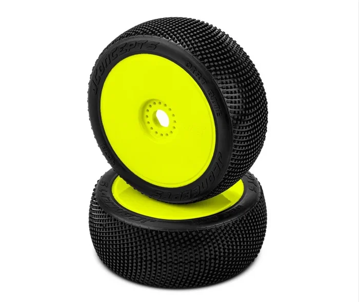 Jconcepts Dirt Bite Green Compound 1/8 Tires Pre-mounted on 3357Y Wheels 407322
