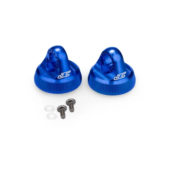 JConcepts Team Associated Fin Aluminum 13mm Blue Shock Cap (2pc) 27011