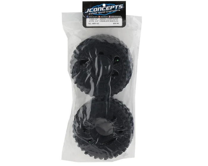 JConcepts Tusk 2.2″ All Terrain Rock Crawler Tires (2) (Green)