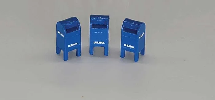 JL Innovative Design 711 HO Scale Post-1955 US Mailbox – Blue (3 Pack)