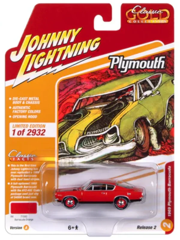 Johnny Lightning JLCG032A Classic Gold Version A 1969 Plymouth Barracuda – Barracuda Orange