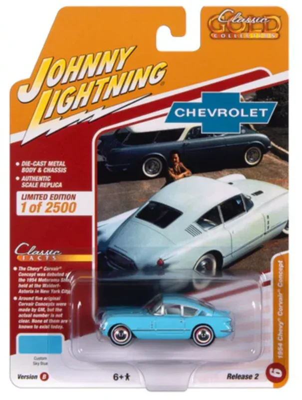 Johnny Lightning JLCG032B Classic Gold Version B 1954 Chevy Corvair Concept – Sky Blue