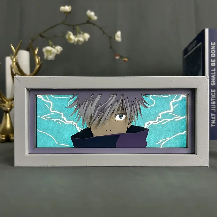 Jujutsu Kaisen 애니메이션 라이트 박스-Gojo Satoru 3D 효과, 16 색 조절 가능한 LED 조명