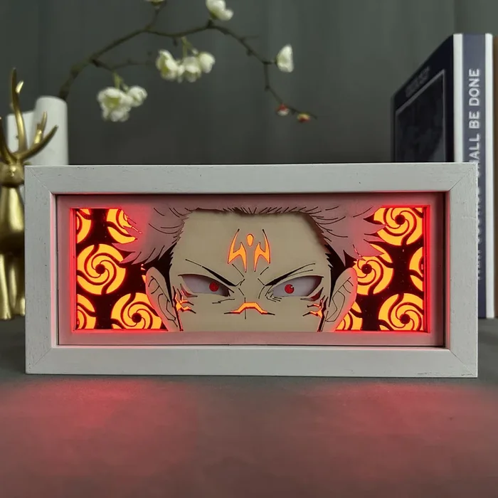 Jujutsu Kaisen Anime Light Box-تأثير Sukuna 3D ، ضوء LED قابل للتعديل 16 بلون