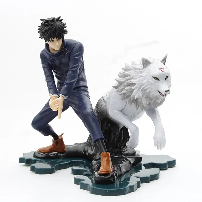 Jujutsu Kaisen megumi Fushiguro & tsumiki PVC Figura – 17 cm estátua colecionável com lobo companheiro