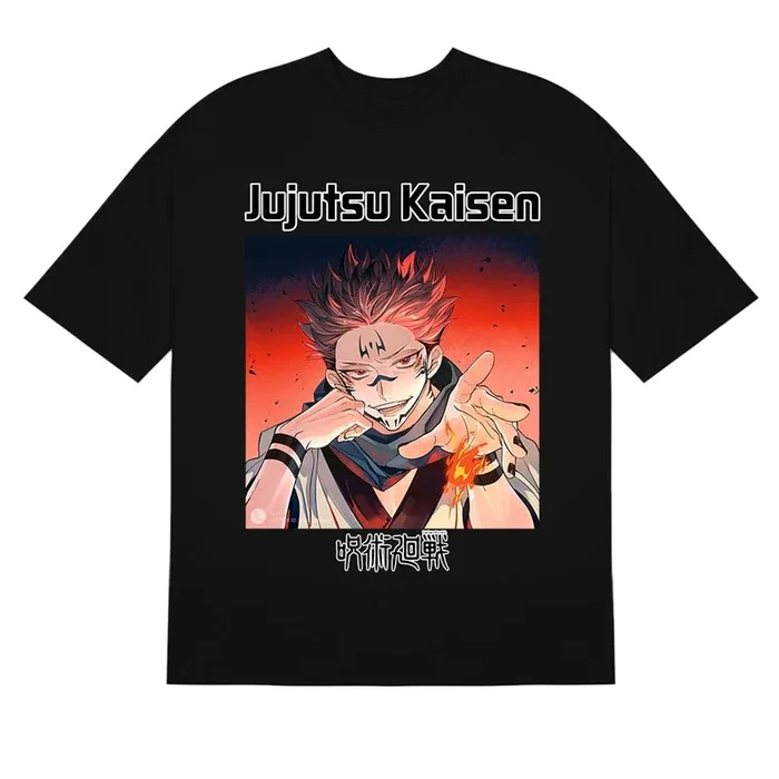 Jujutsu Kaisen Sukuna Flame Hand T-shirt-Tee de anime de alta qualidade