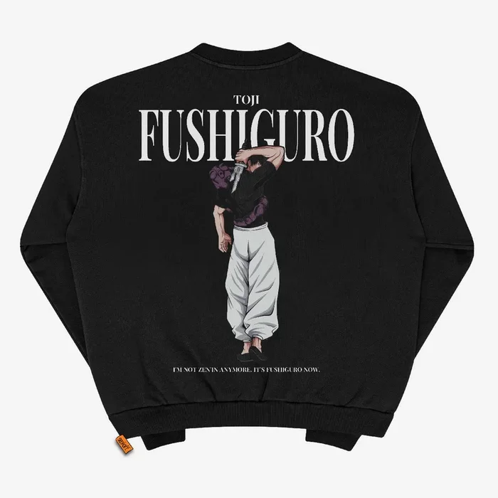 Jujutsu Kaisen Toji Fushiguro Crewneck Sweatshirt – Black Anime Streetwear