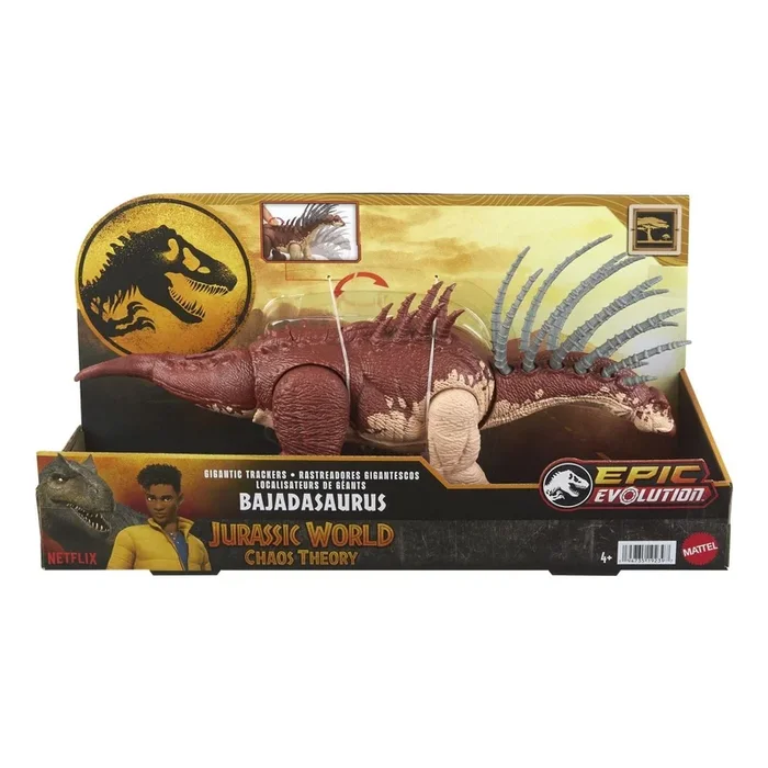 Jurassic World Gigantic Tracker Bajadasaurus Dinosaur Toy with Rampage Neck Attack and Spring-Loaded Tail Whip