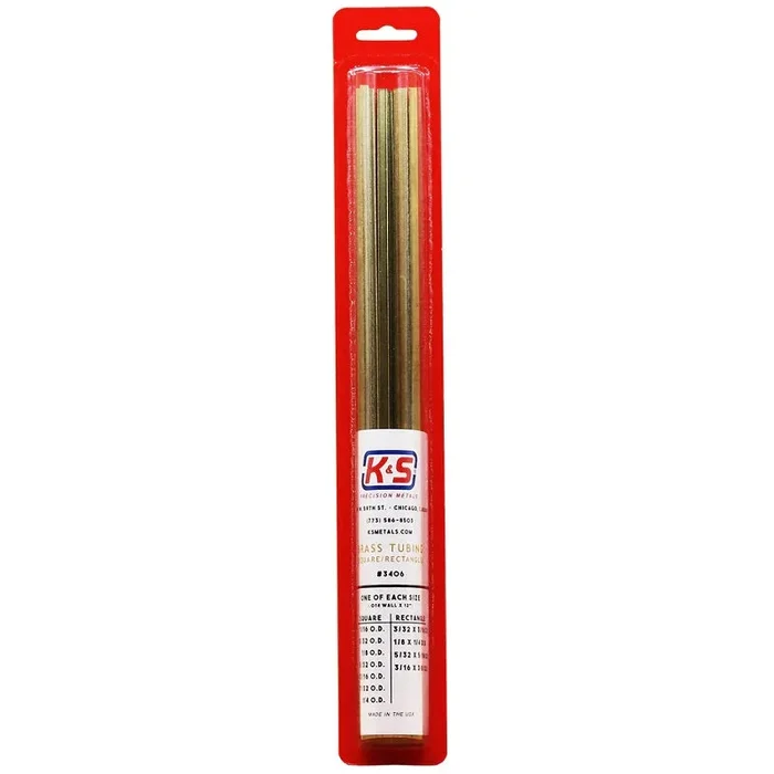 K & S Metals Brass Square & Rectangular Tube Assortment 3406