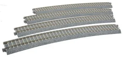 Kato 2-241 HO Scale UniTrack 730mm 28-3/4″ 22.5 Degree Track Curve (4 Pack)