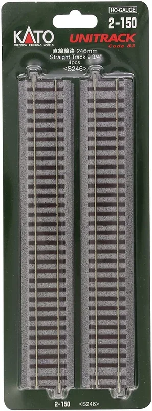 Kato 2150 HO Scale UniTrack 246mm 9-3/4″ Straight (4 Pack)