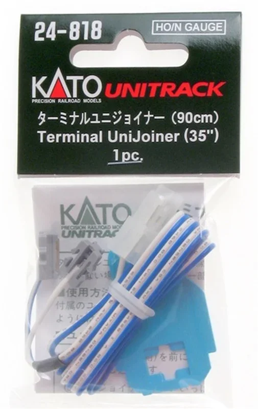 Kato 24-818 HO Scale / N Scale UniTrack Terminal UniJoiner w/35″ Leads (1 Pair)
