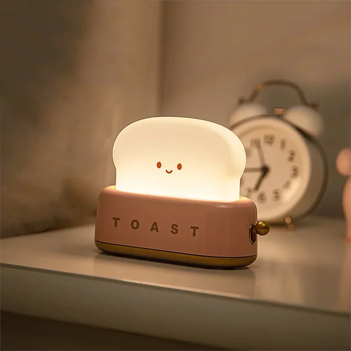 Kawaii Bread Toaster Machine LED Night Light