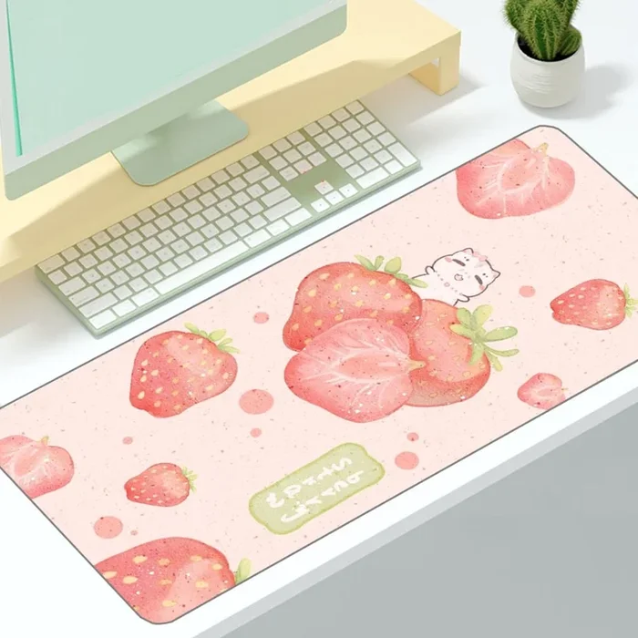 Kawaii Cartoon Exotic Fruits Large Mouse Pad