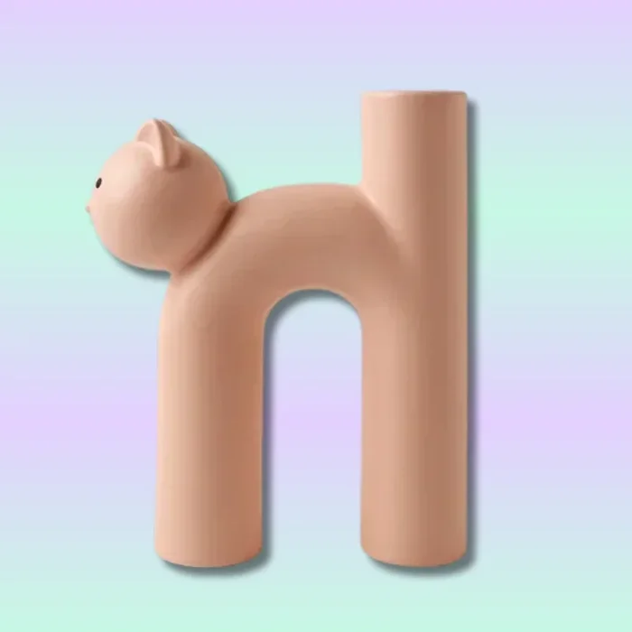 Kawaii Ceramic Cat Flower Vases
