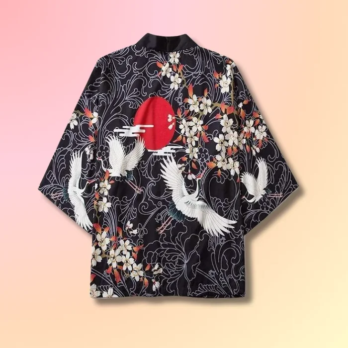 Kawaii Crane Kimono