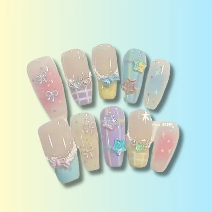 Kawaii Pastel Fake Nails