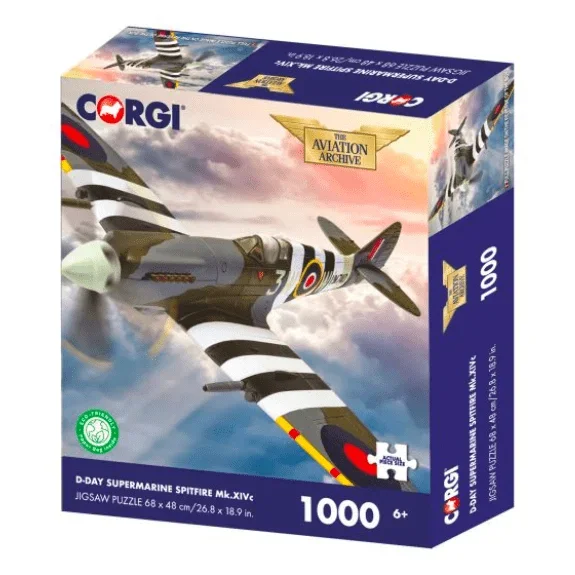 Kidicraft: Corgi D-Day Supermarine Spitfire Mk.XIVc – 1000 Piece Jigsaw Puzzle