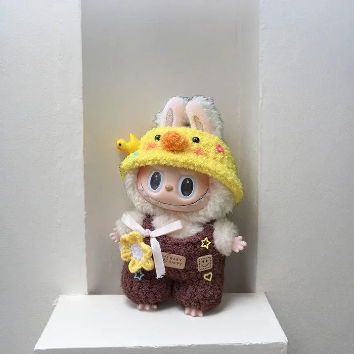 Labubu Adventure Outfit Set – Brown Costume & Yellow Hat