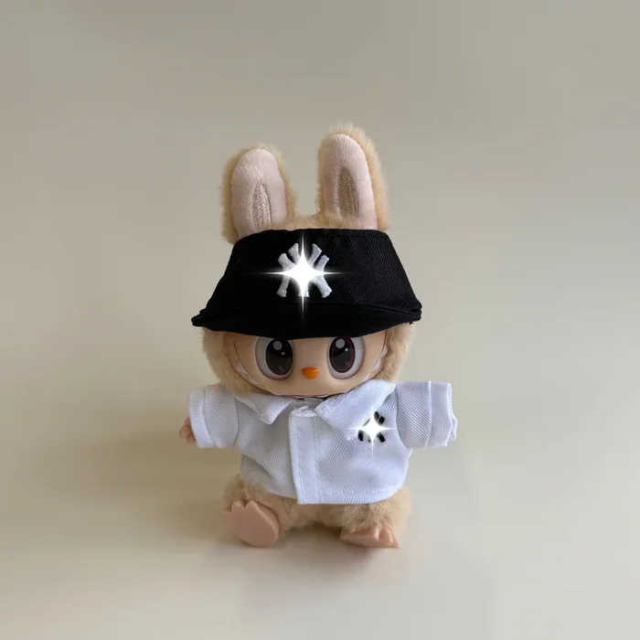 Labubu Baseball Outfit – Black Hat & Jersey Set