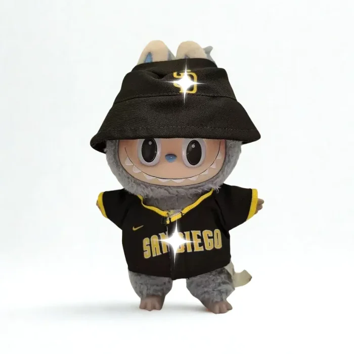 Labubu ブラック&イエローベースボールストリートウェアセット