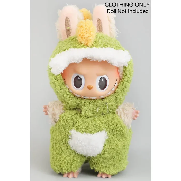 labubu green & yellow dinosaur costume