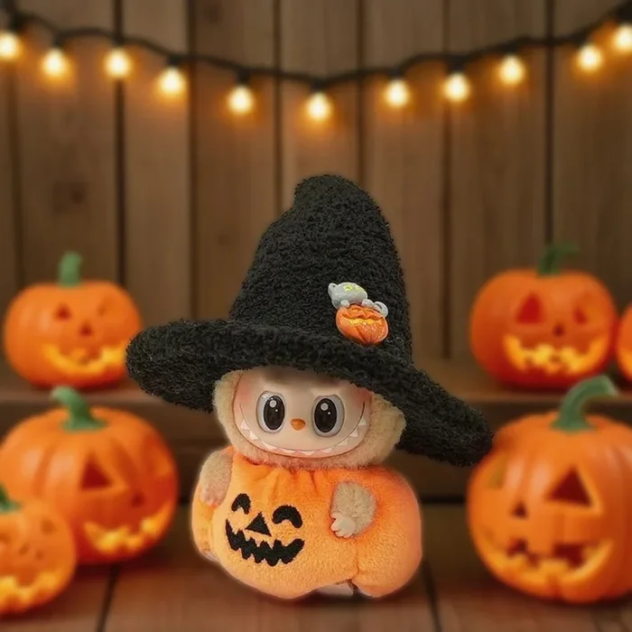 Labubu Halloween Pumpkin Plush Costume – Collectible Figure Outfit Accessory