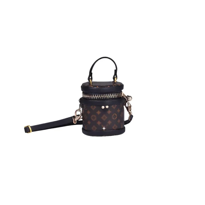 Labubu Miniature Cylinder Bag – Classic Monogram Style