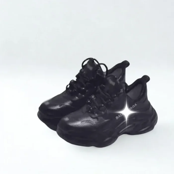 Labubu Monochrome Chunky Sneakers – All Black Edition