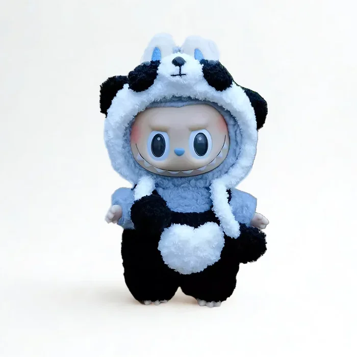 Labubu パンダ衣装セット – パンダフード&ハートパッチパンツ