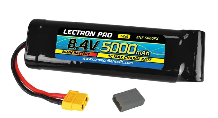 Lectron Pro NiMH 8.4V (7-cell) 5000mAh Flat Pack with XT60 Connector / Most Common