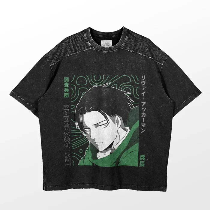 Levi Ackerman Green Cloak Attack on Titan T-Shirt – Stylish Anime Design