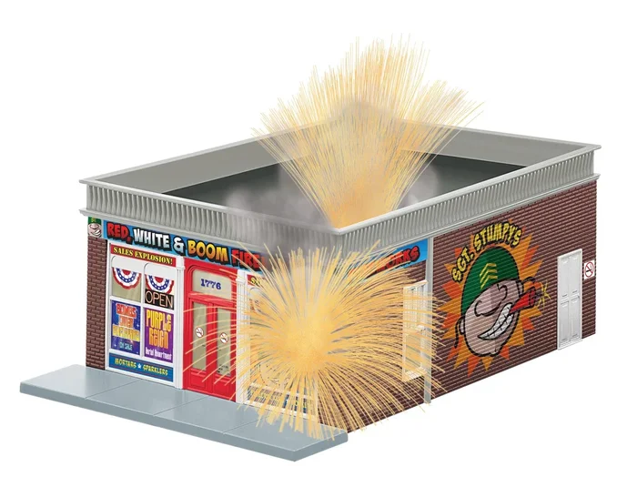 Lionel 2129030 O Gauge Sgt Stumpy’s Red White and Boom Fireworks Store (Plug – Expand – Play)