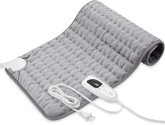LIPO Heating Pad – Electric Warming Pads – Auto Shut Off Function (Light Gray, 12”×24”)
